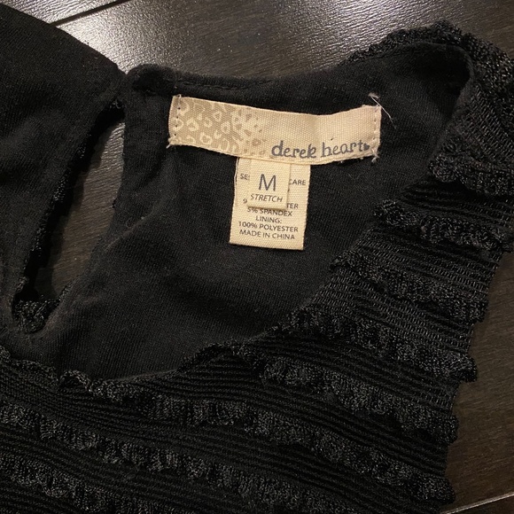 Derek Heart Textured Black Peplum Top - Picture 7 of 7